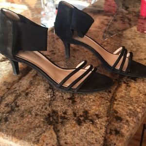 Black suede shoes worn once